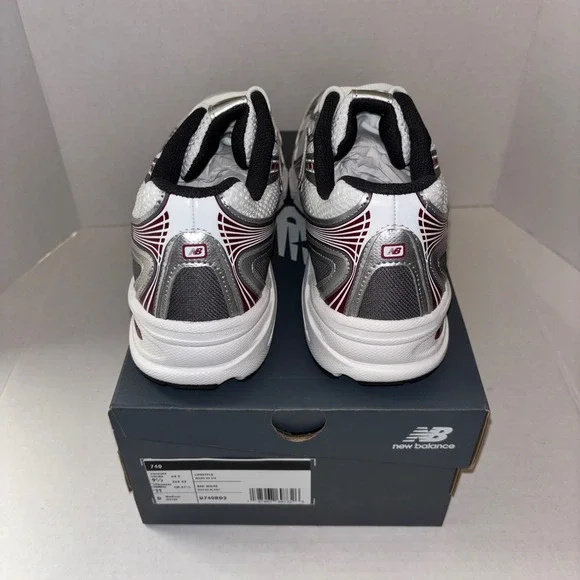 New Balance 740 White Red Silver Lifestyle Sneakers U740RD2 Mens 9.5 Womens 11 - Picture 4 of 6